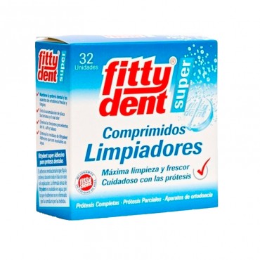 Fittydent Super Limpiador Prótesis Dental 32 Tabletas
