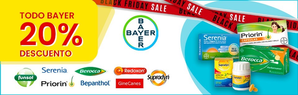 ¡OFERTAS BLACK DAYS! Bayer 20% de descuento